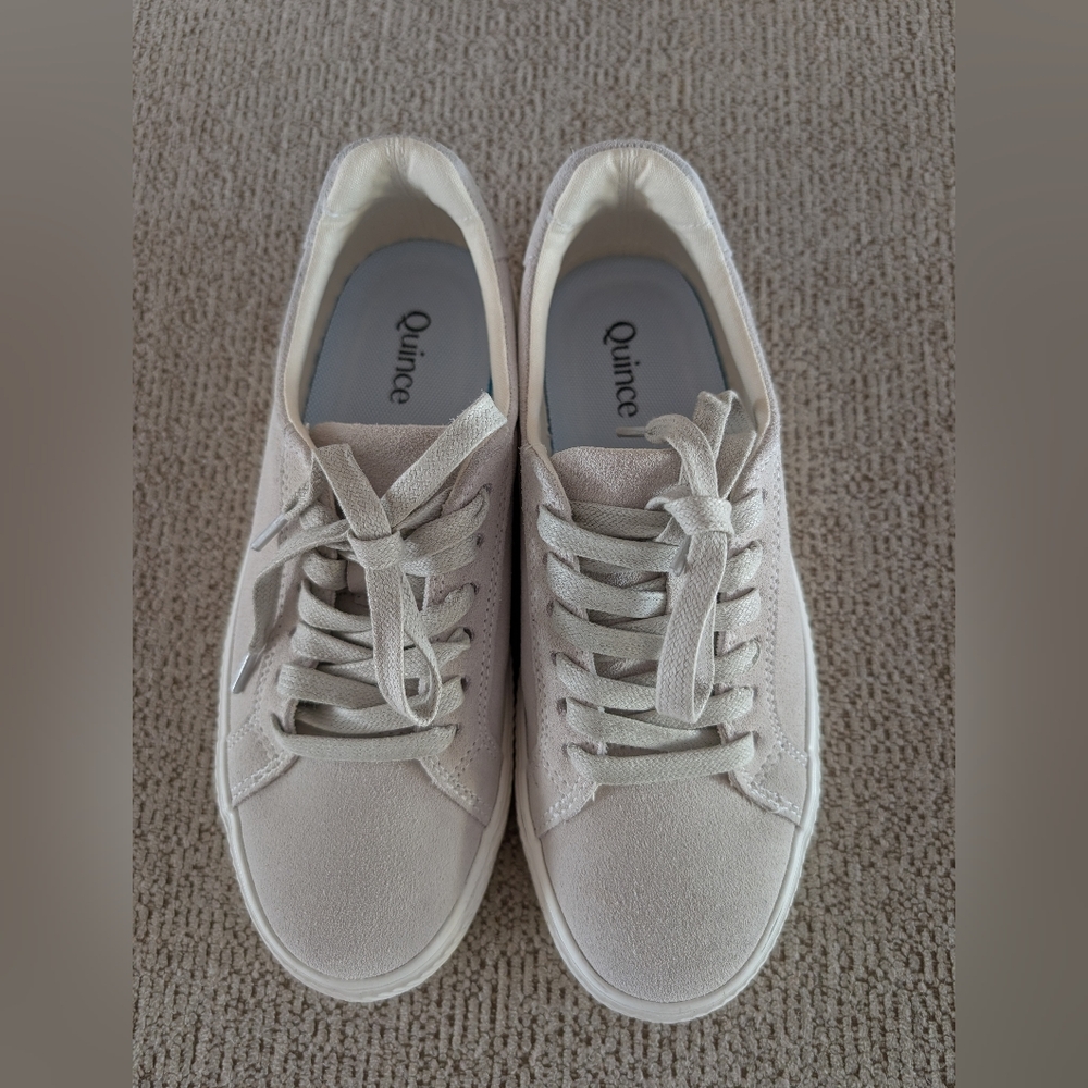 Quince Women's Lace-Up Suede Leather Sneakers